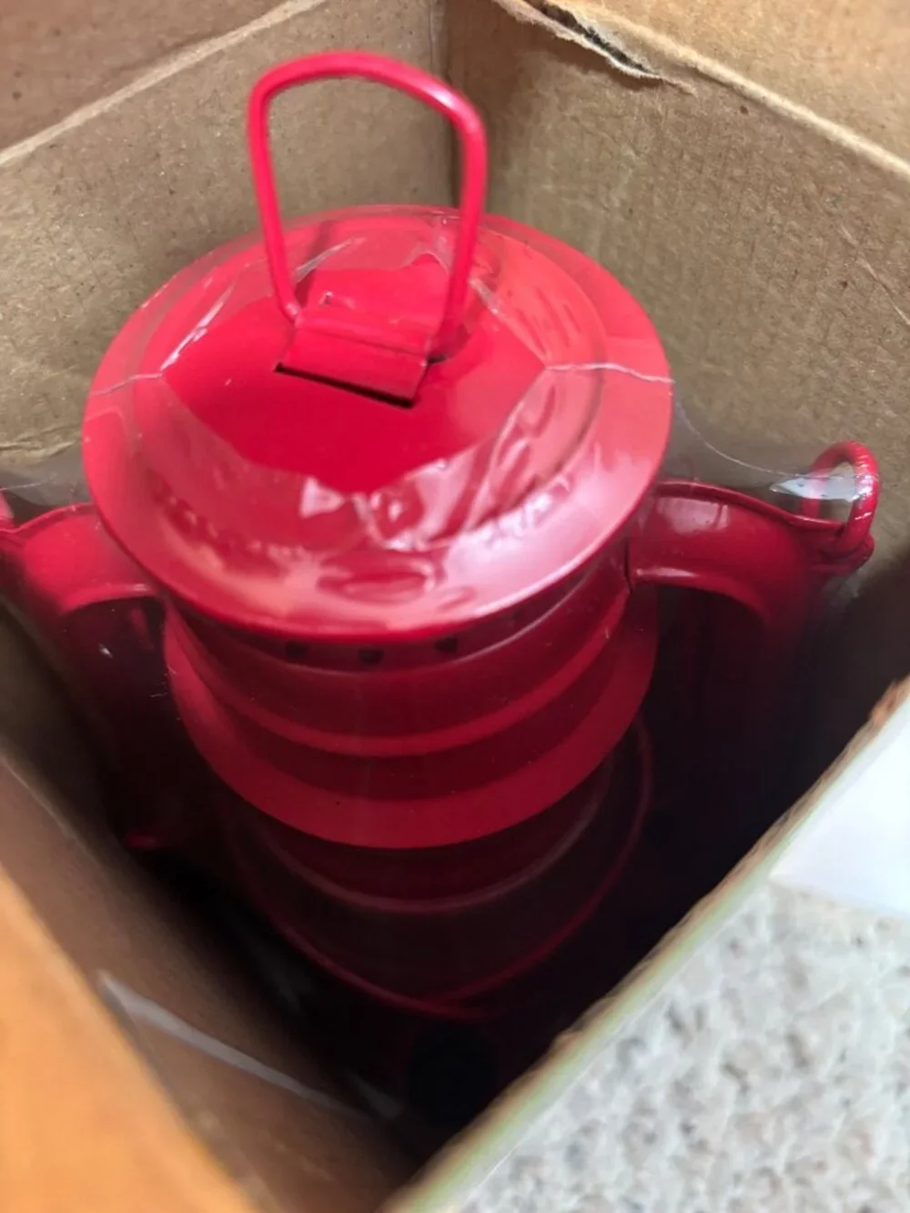 Northpoint Vintage LED Lantern With Built-In Dimmer Switch Red Battery Operated